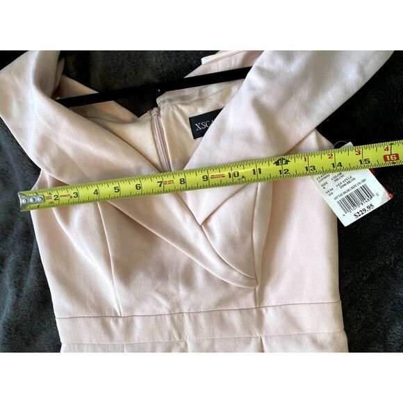 Xscape NWT Off The Sholder Crepe Dress in Blush Pink, Size 8, MSRP $230 - Picture 10 of 11